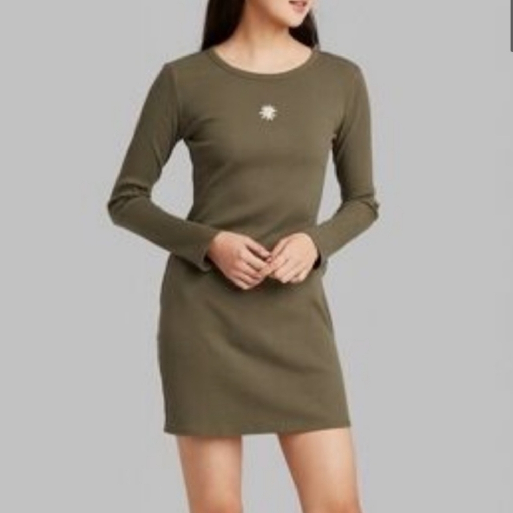 Wild Fable Bodycon Long Sleeve Sunflower Dress